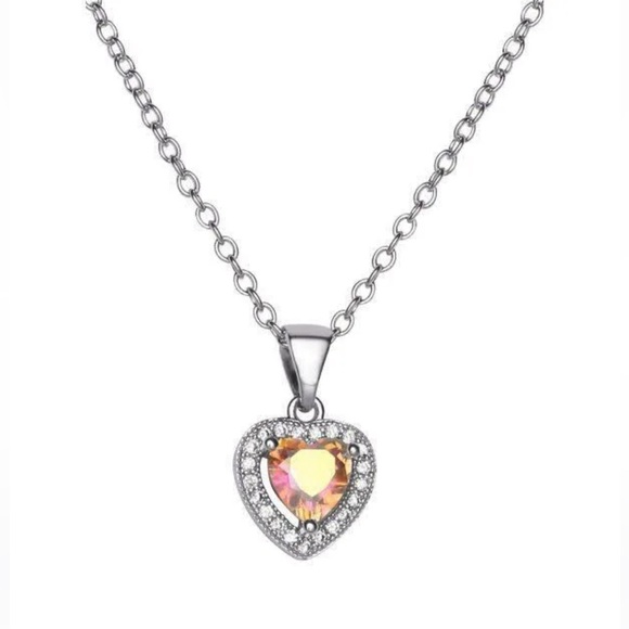 Believe by Brilliance Fine Silver Plated Crystal Heart Earring and Pendant, NIB - Picture 9 of 10